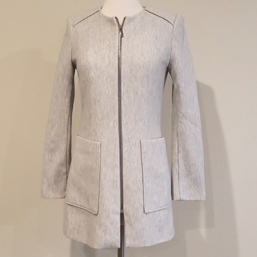 Zara Grey Jacket/Blazer/Coat sz small